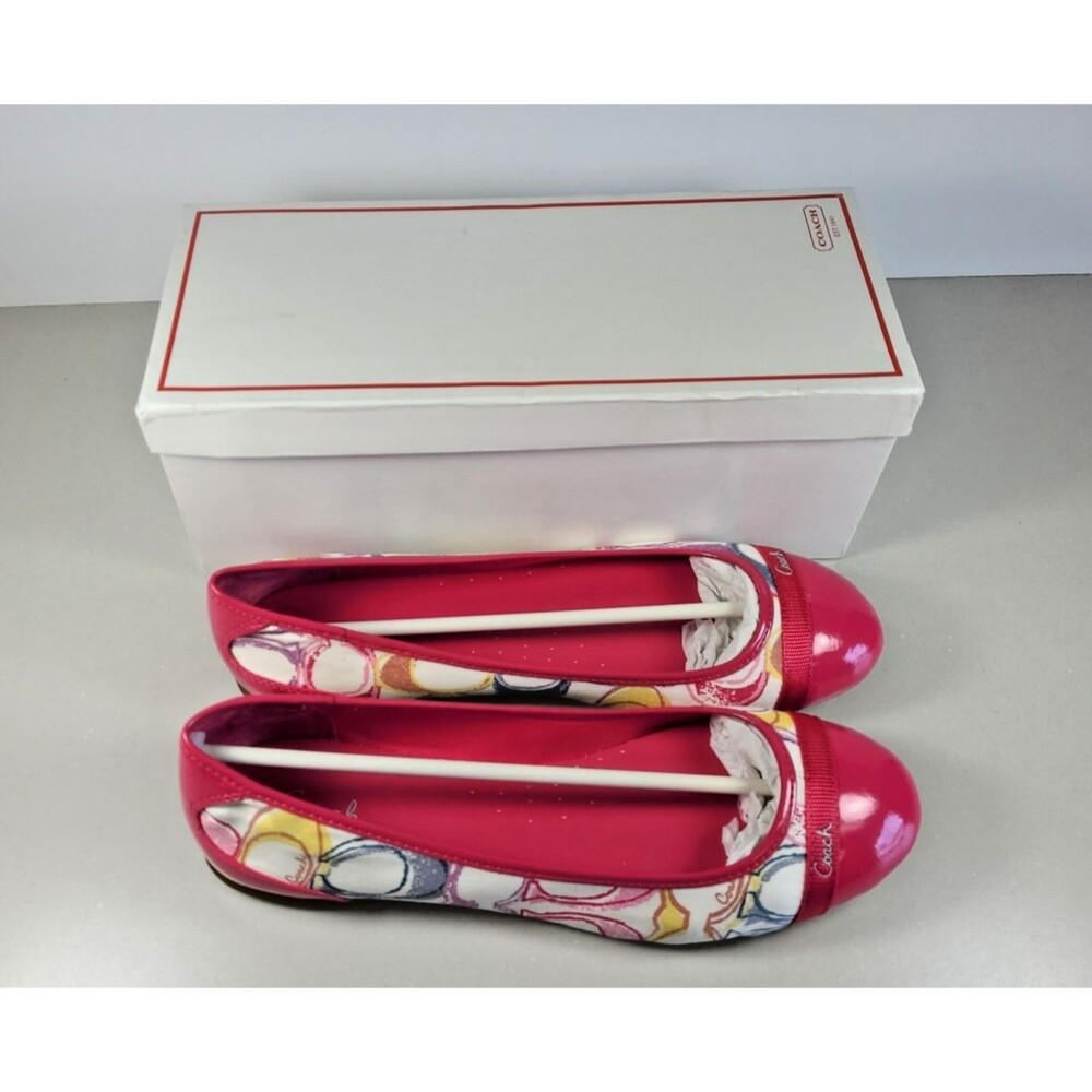 COACH Cecile Flats Rainbow Pink Patent Leather 10M - NOS